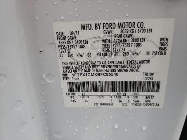 Photo 10 from auction – 2011 FORD F150 SUPER with VIN 1FTEX1CMXBFC85540
