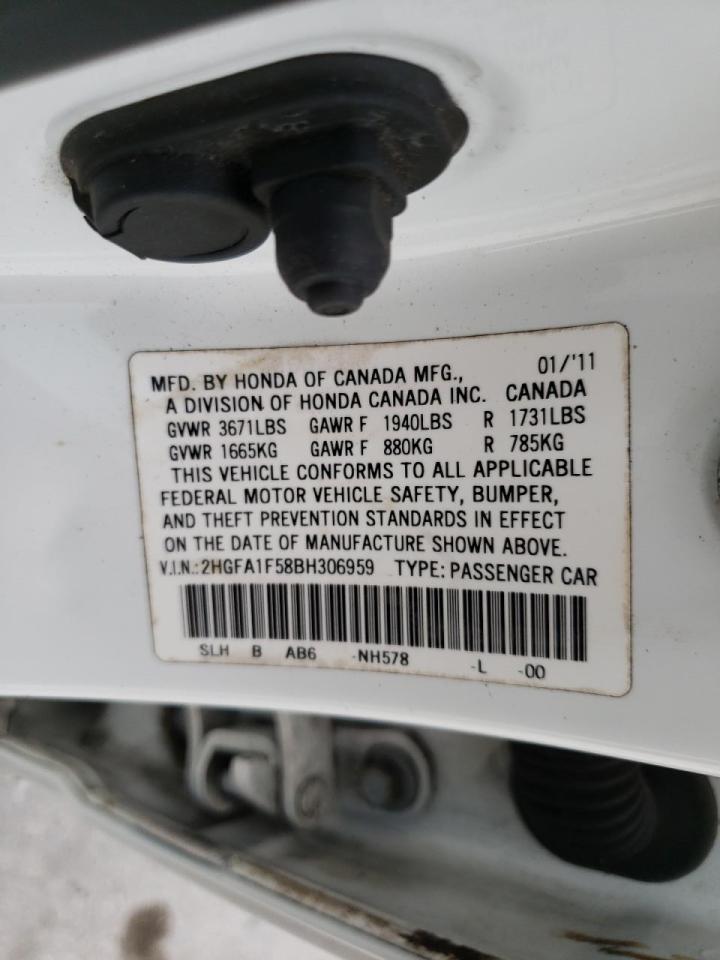 Photo 10 from auction – 2011 HONDA CIVIC LX with VIN 2HGFA1F58BH306959