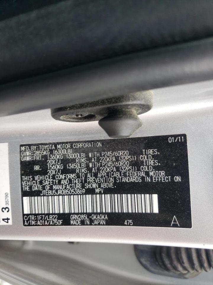 Photo 10 from auction – 2011 TOYOTA 4RUNNER SR with VIN JTEBU5JR0B5053869