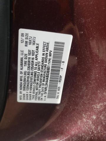 Photo 10 from auction – 2010 HONDA ODYSSEY EX with VIN 5FNRL3H44AB036901