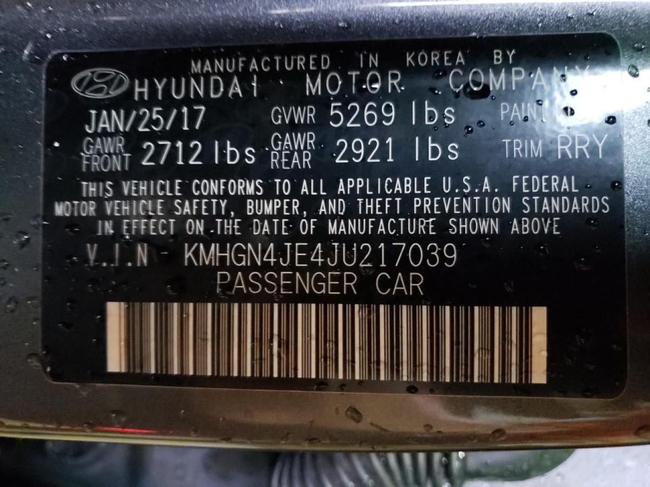 Photo 10 from auction – 2018 GENESIS G80 BASE with VIN KMHGN4JE4JU217039