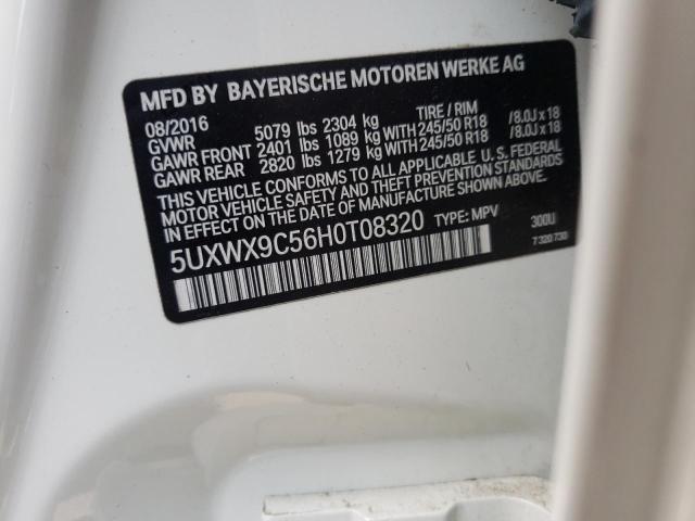 Photo 10 from auction – 2017 BMW X3 XDRIVE2 with VIN 5UXWX9C56H0T08320