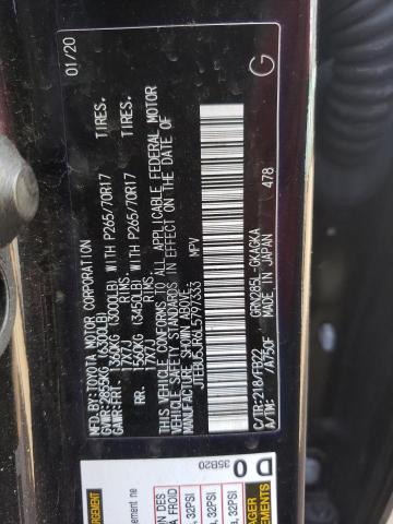 Photo 10 from auction – 2020 TOYOTA 4RUNNER SR with VIN JTEBU5JR6L5797333