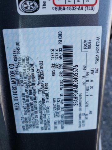 Photo 10 from auction – 2012 FORD FUSION SE with VIN 3FAHP0HA8CR405576