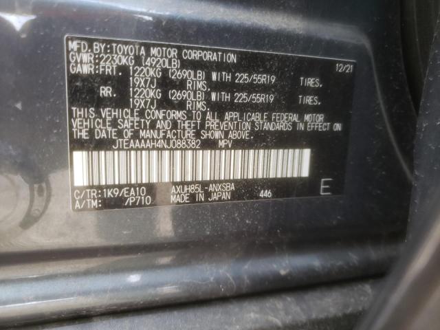 Photo 10 from auction – 2022 TOYOTA VENZA with VIN JTEAAAAH4NJ088382
