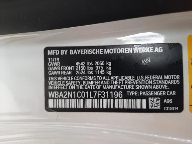 Photo 10 from auction – 2020 BMW M240I with VIN WBA2N1C01L7F31196