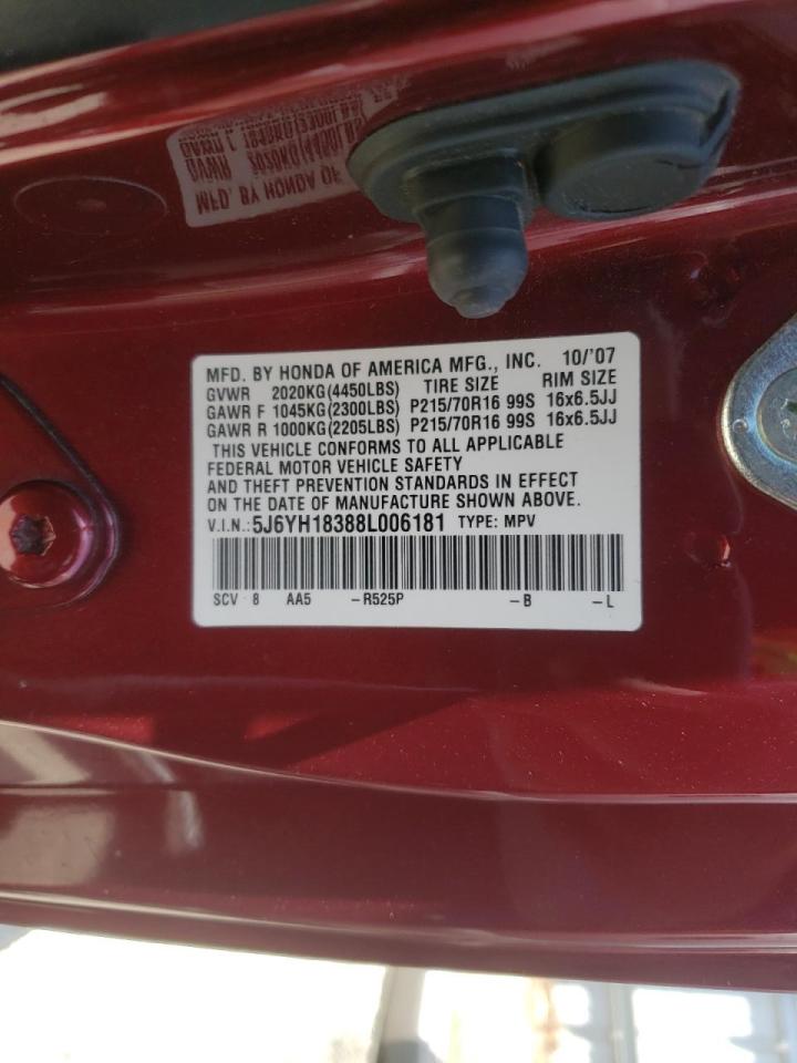 Photo 10 from auction – 2008 HONDA ELEMENT LX with VIN 5J6YH18388L006181