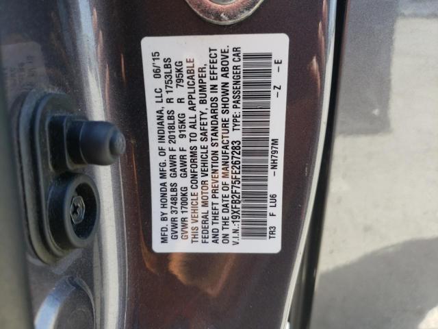 Photo 10 from auction – 2015 HONDA CIVIC SE with VIN 19XFB2F75FE267283