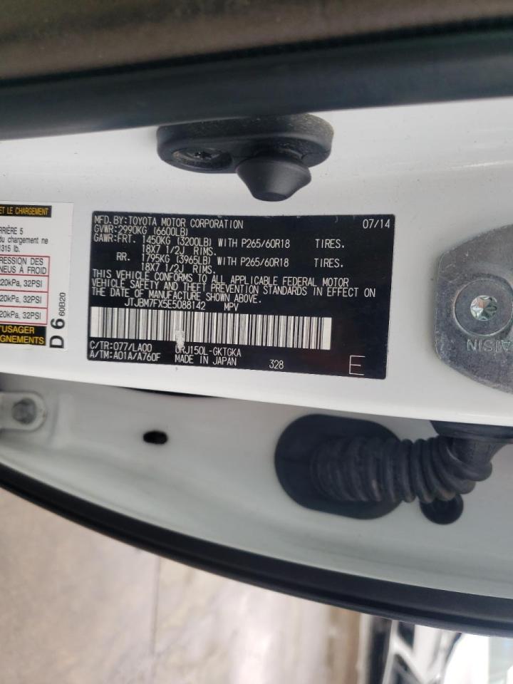 Photo 10 from auction – 2014 LEXUS GX 460 with VIN JTJBM7FX5E5088142