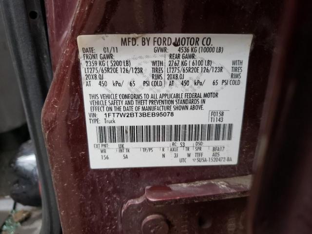 Photo 10 from auction – 2011 FORD F250 SUPER with VIN 1FT7W2BT3BEB95078