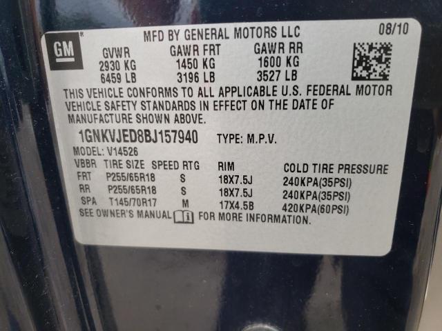 Photo 10 from auction – 2011 CHEVROLET TRAVERSE L with VIN 1GNKVJED8BJ157940