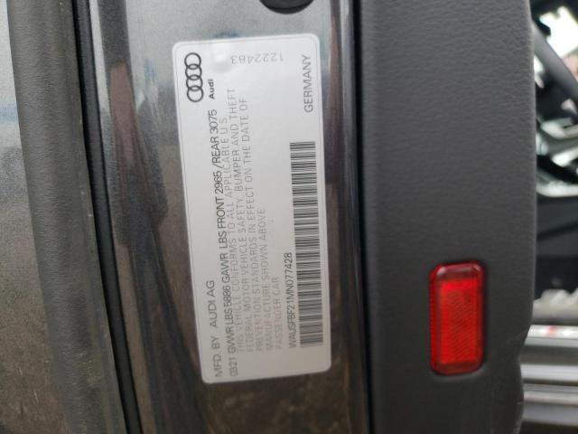Photo 10 from auction – 2021 AUDI S7 PRESTIG with VIN WAUSFBF21MN077428