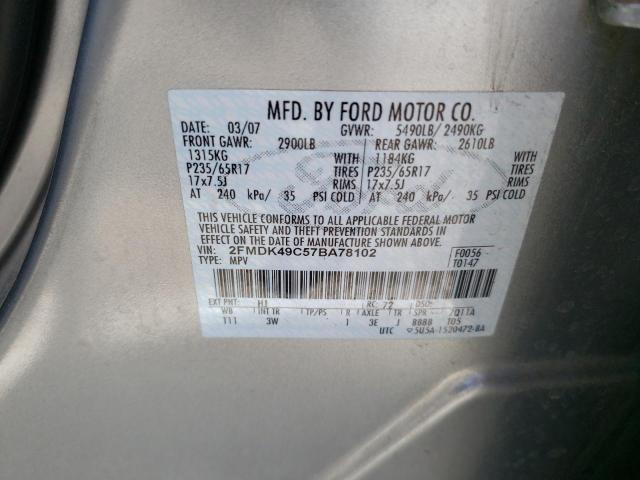 Photo 10 from auction – 2007 FORD EDGE SEL P with VIN 2FMDK49C57BA78102
