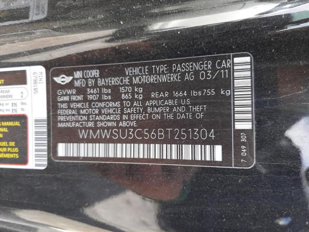 Photo 10 from auction – 2011 MINI COOPER with VIN WMWSU3C56BT251304