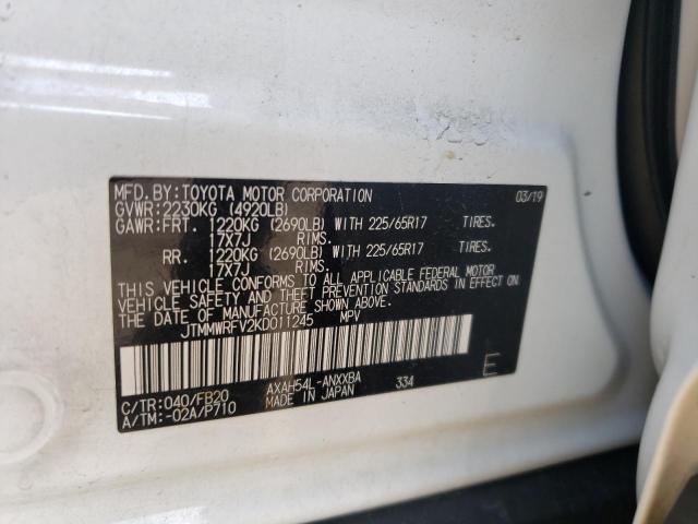 Photo 10 from auction – 2019 TOYOTA RAV4 LE with VIN JTMMWRFV2KD011245