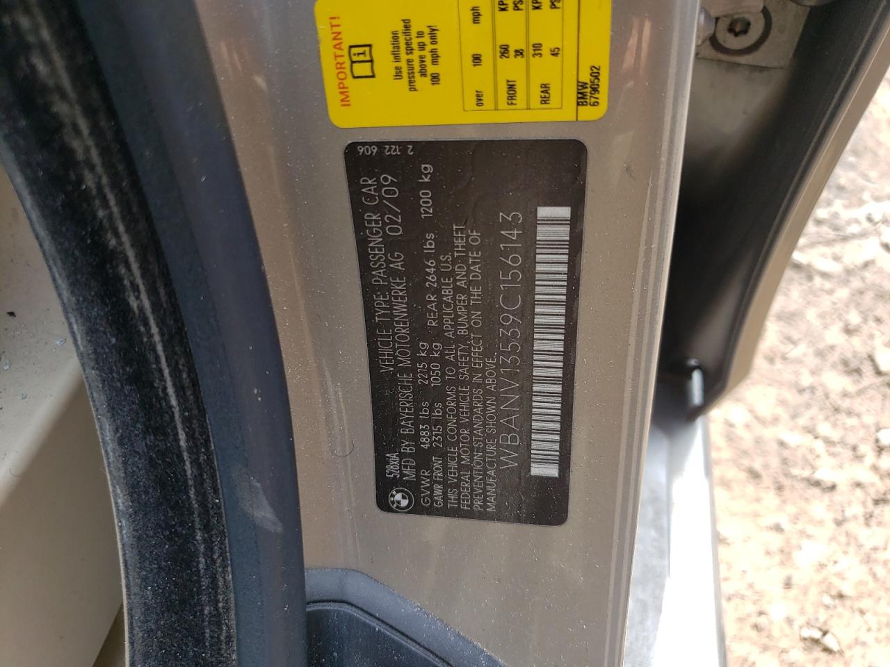Photo 10 from auction – 2009 BMW 528 XI with VIN WBANV13539C156143