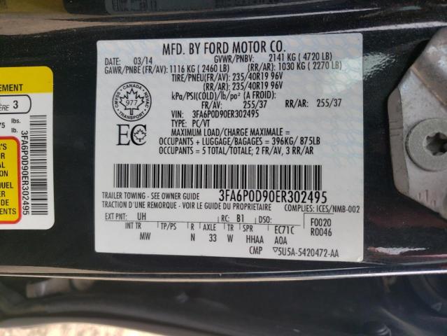 FORD FUSION TIT 2014 with VIN 3FA6P0D90ER302495 - Photo from auction