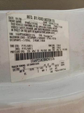 Photo 10 from auction – 2008 FORD FOCUS with VIN 1FAHP35N28W241576