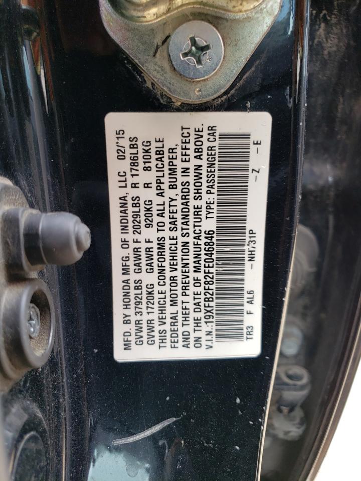 Photo 10 from auction – 2015 HONDA CIVIC EX with VIN 19XFB2F82FE046846