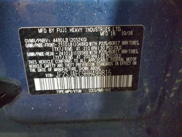 Photo 10 from auction – 2017 SUBARU FORESTER 2 with VIN JF2SJAEC9HH499815