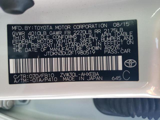 Photo 10 from auction – 2015 TOYOTA PRIUS with VIN JTDKN3DU2F1980519