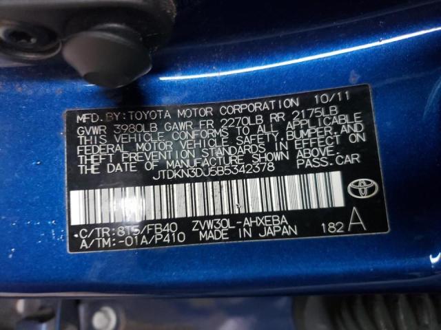 Photo 10 from auction – 2011 TOYOTA PRIUS with VIN JTDKN3DU5B5342378
