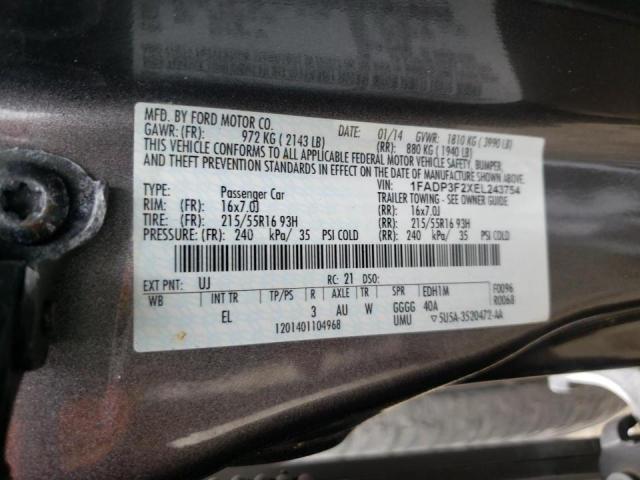 Photo 10 from auction – 2014 FORD FOCUS SE with VIN 1FADP3F2XEL243754