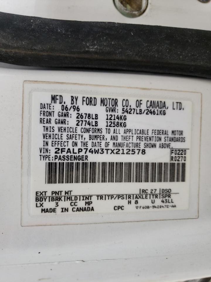 Photo 10 from auction – 1996 FORD CROWN VICT with VIN 2FALP74W3TX212578