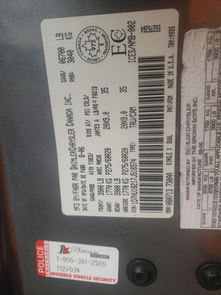 Photo 10 from auction – 2007 DODGE RAM 1500 S with VIN 1D7HU18217J516574