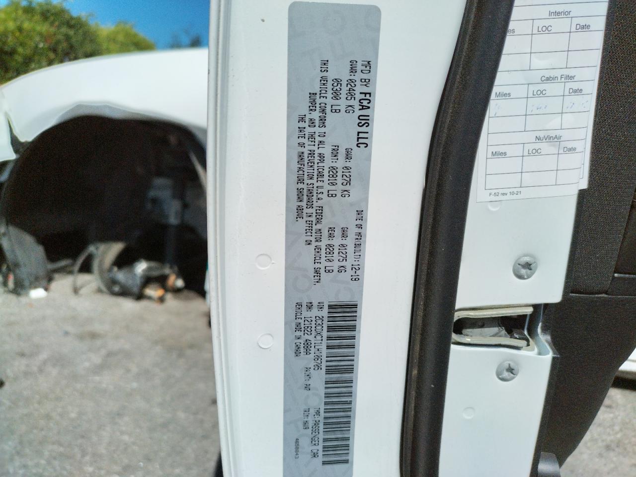 Photo 10 from auction – 2020 DODGE CHARGER R/ with VIN 2C3CDXCT1LH106705