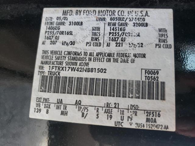 Photo 10 from auction – 2002 FORD F150 with VIN 1GNDS13S922413788