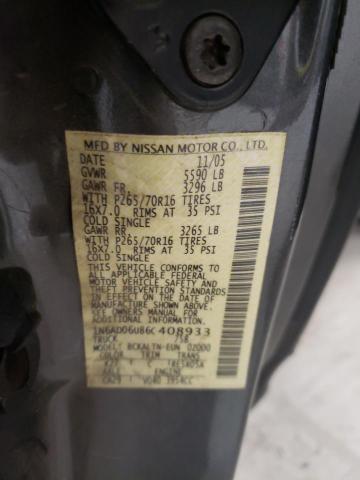 Photo 10 from auction – 2006 NISSAN FRONTIER K with VIN 1N6AD06U86C408933
