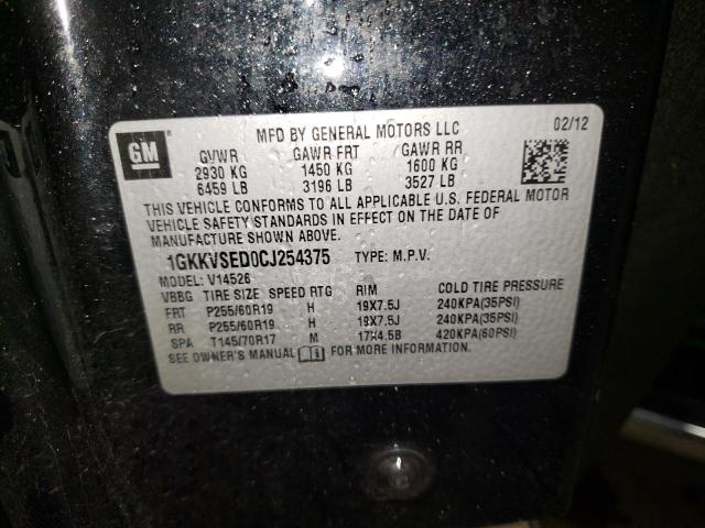 Photo 10 from auction – 2012 GMC ACADIA SLT with VIN 1GKKVSED0CJ254375