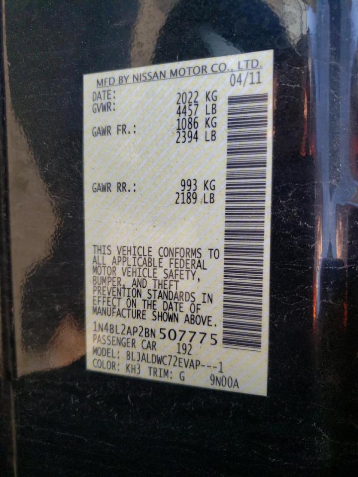 صورة رقم 10 من المزاد - 2011 NISSAN ALTIMA SR مع VIN 1N4BL2AP2BN507775