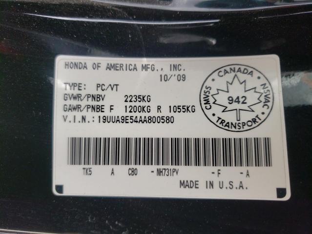 Photo 10 from auction – 2010 ACURA TL with VIN 19UUA9E54AA800580