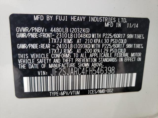Photo 10 from auction – 2015 SUBARU FORESTER 2 with VIN JF2SJARC4FH546398