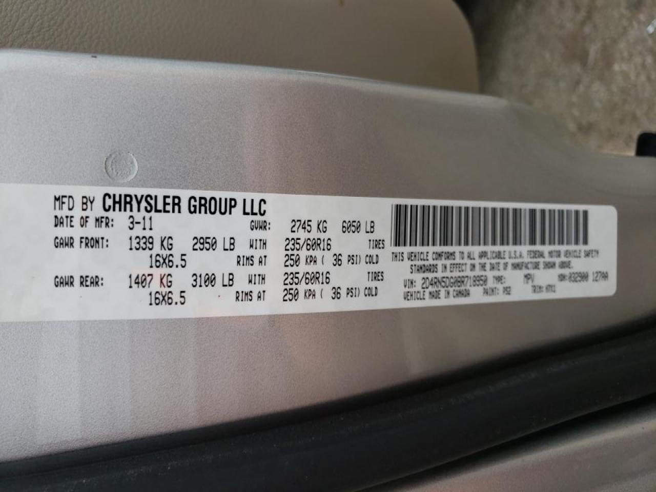 Photo 10 from auction – 2011 DODGE GRAND CARA with VIN 2D4RN5DG0BR718950