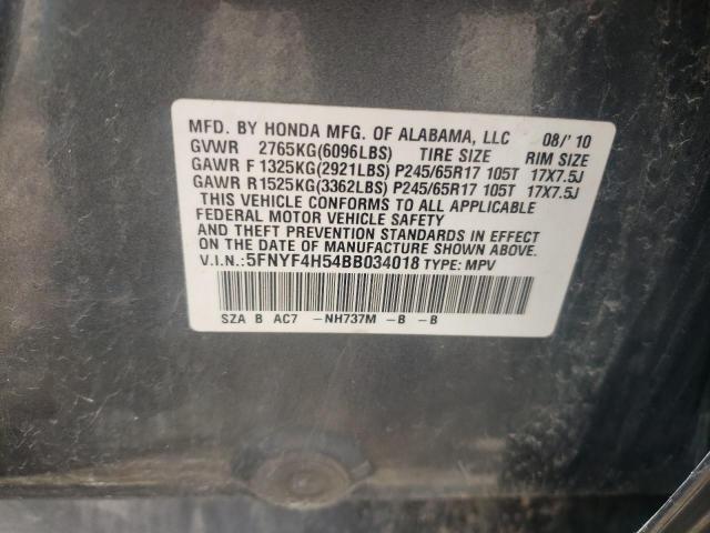 Photo 10 from auction – 2011 HONDA PILOT EXL with VIN 5FNYF4H54BB034018