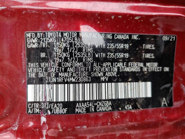 Photo 1 from auction – 2021 TOYOTA RAV4 LIMIT with VIN 2T3N1RFV4MW230863