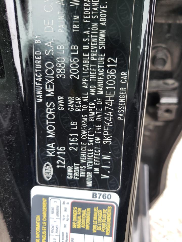 Photo 10 from auction – 2017 KIA FORTE LX with VIN 3KPFK4A74HE103612