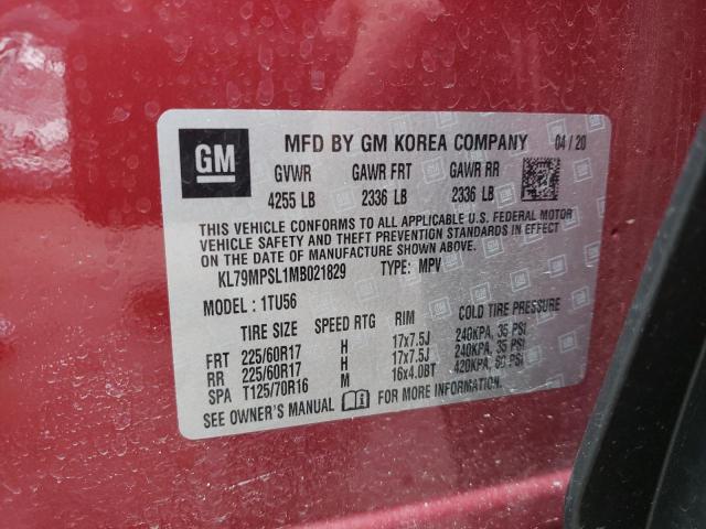 Photo 10 from auction – 2021 CHEVROLET TRAILBLAZE with VIN KL79MPSL1MB021829