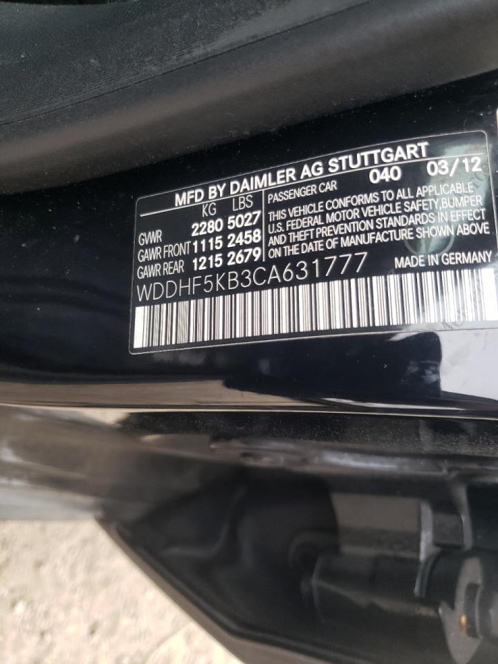 Photo 10 from auction – 2012 MERCEDES-BENZ E 350 with VIN WDDHF5KB3CA631777