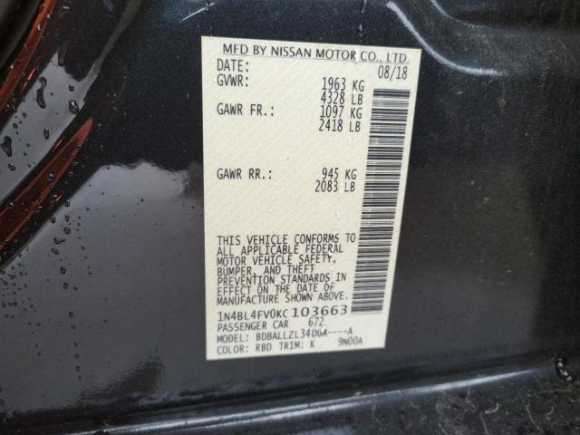 Photo 1 from auction – 2019 NISSAN ALTIMA PLA with VIN 1N4BL4FV0KC103663