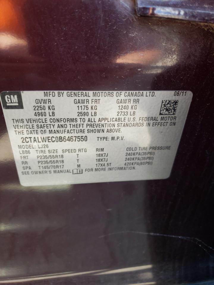 Photo 10 from auction – 2011 GMC TERRAIN SL with VIN 2CTALWEC0B6467550