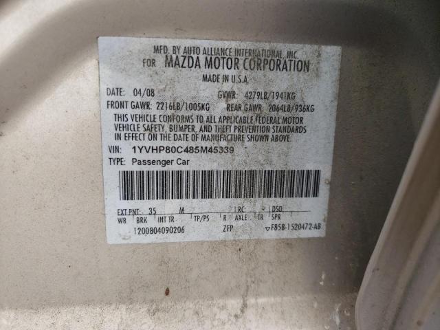 Photo 10 from auction – 2008 MAZDA 6 I with VIN 1YVHP80C485M45339