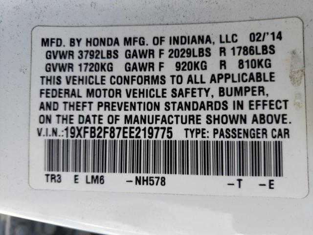 Photo 10 from auction – 2014 HONDA CIVIC EX with VIN 19XFB2F87EE219775