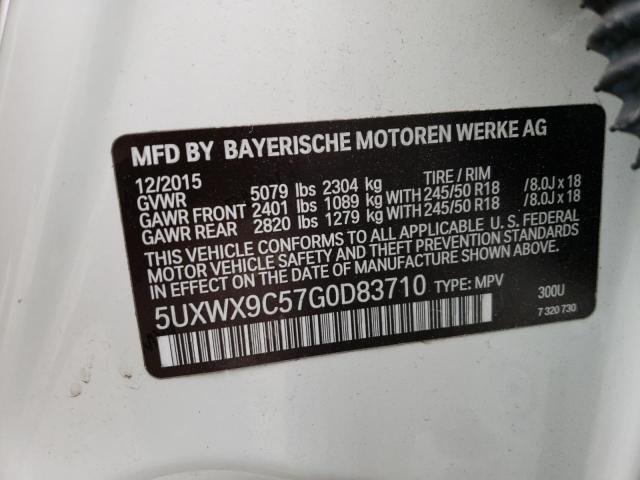Photo 10 from auction – 2016 BMW X3 XDRIVE2 with VIN 5UXWX9C57G0D83710