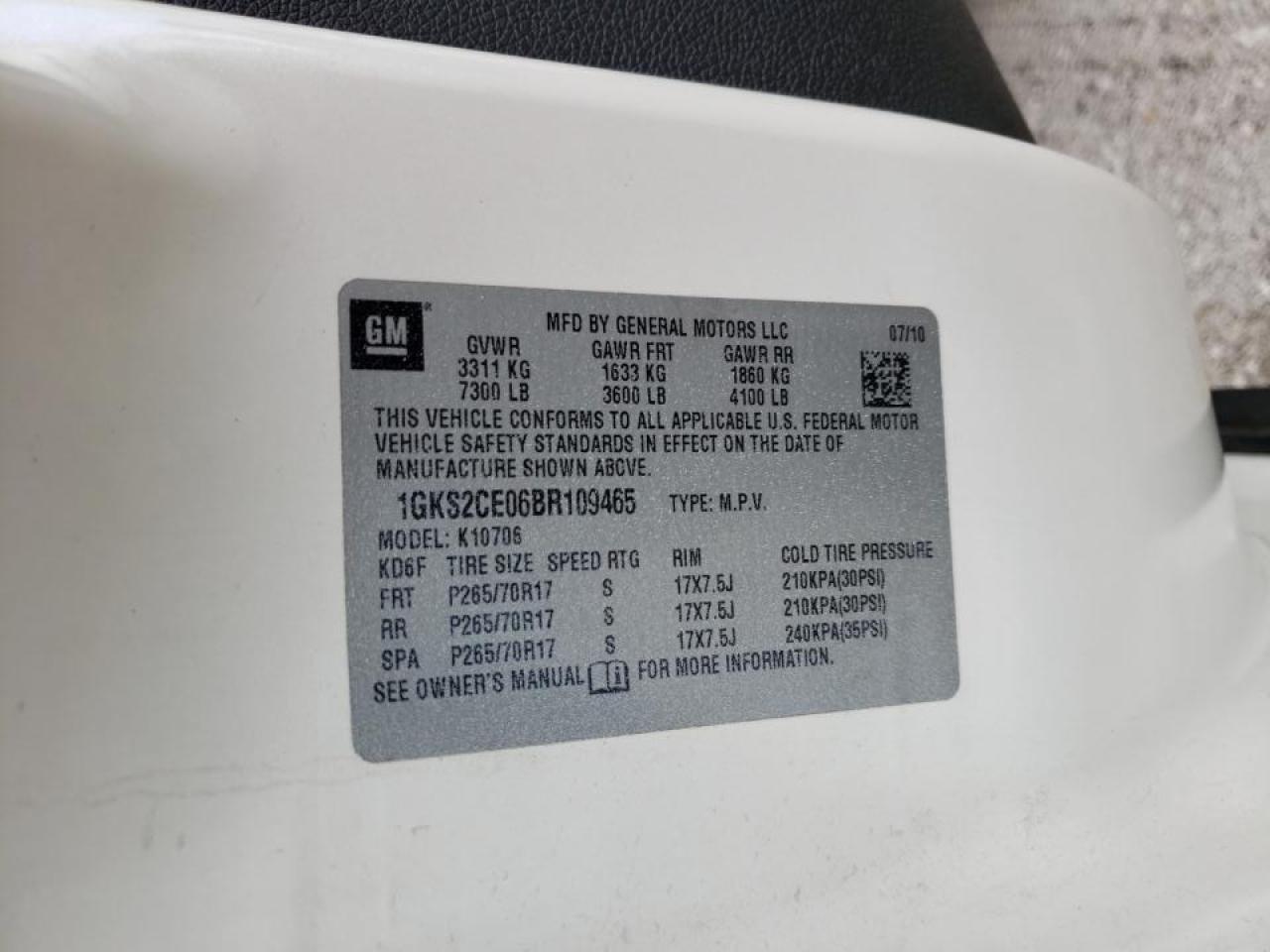 Photo 10 from auction – 2011 GMC YUKON SLT with VIN 1GKS2CE06BR109465