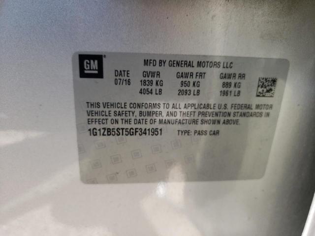 Photo 10 from auction – 2016 CHEVROLET MALIBU LS with VIN 1G1ZB5ST5GF341951