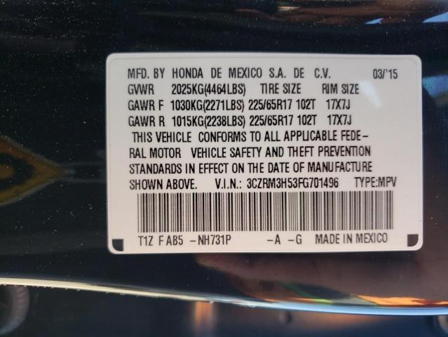 Photo 10 from auction – 2015 HONDA CR-V EX with VIN 3CZRM3H53FG701496